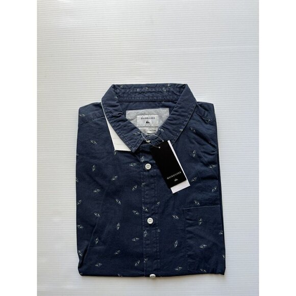Quiksilver Men's Boredsnap Mini Motif Short Sleeve Button Down Shirt Size XXL - Picture 7 of 11